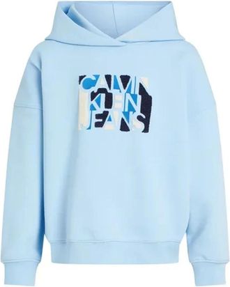 Calvin Klein Jeans Kids Sweatshirts, male, Blue, 12 Y, Hooded Logo Sweatshirt