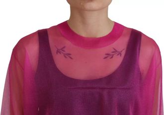 Dolce & Gabbana Fuchsia Polyester Crewneck Pullover Womens Sweater (Pre-Owned)