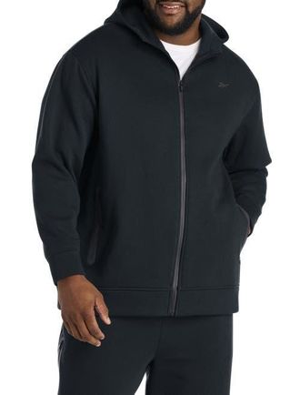 Reebok Big & Tall Performance Tech Fleece Front-Zip Hoodie in Black at Nordstrom, Size 1X Big