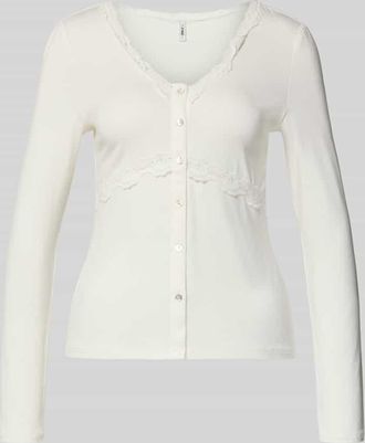 Only Slim Fit Langarmshirt aus Viskose-Mix Modell SINI in Offwhite, Gr&ouml;&szlig;e XL