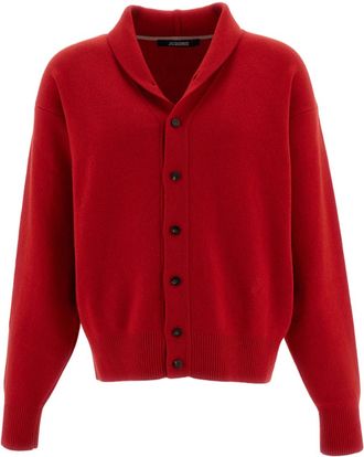 Jacquemus Red Le Pelota Wool Cashmere Cardigan
