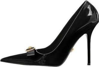 Versace (WMNS) VERSACE Gianni Ribbon Patent Pumps 110 mm Black 1012494-1A08983-1B00V