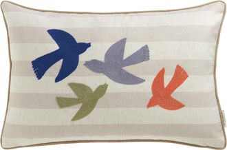 Tom Tailor Dekokissen »Birds« bestickt, mit Naturfaseranteil