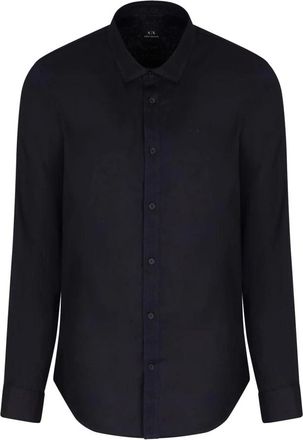 A|X Armani Exchange Heren, Overhemden, Blauw, Maat: S Linnen