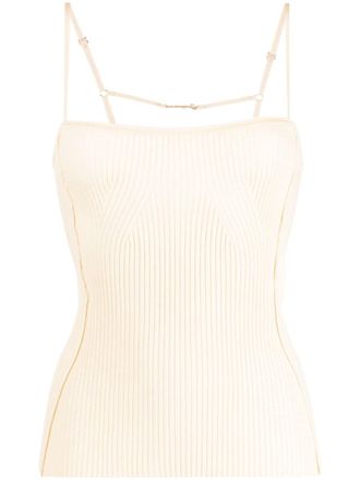 Jacquemus Le Haut Sierra ribbed tank top - Neutrals