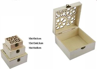 Trade Shop Trade Shop - Set 3 Pz Scatole In Legno Decoupage Portagioie Incise Scatola Cofanetto 74011a