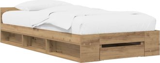 vidaXL Estructura De Cama Con Almacenamiento Roble Artisan 80 X 200 Cm Vidaxl