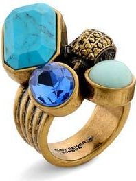 Kurt Geiger Multicolor Turquoise & Crystal Cocktail Ring in Blue at Nordstrom Rack, Size 8