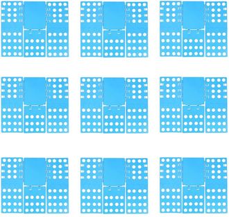 Relaxdays Relaxdays - 9 Dobladores Ropa Plegables, 3&ordf; Generaci&oacute;n, Plegador Camisetas, Camisas, 0,2 X 57 X 68 Cm, Azul