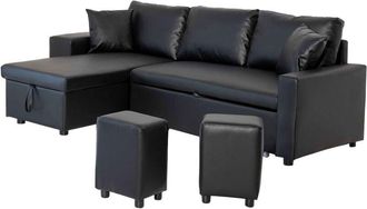 Happy Garden Happy Garden - tony Divano letto angolare 3 posti nero