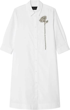 Simone Rocha floral-detail shirt - women - Cotton - 4 - White