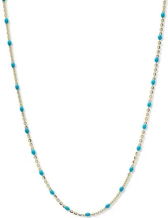 Anzie Boh&egrave;me Beaded Enamel Station Necklace in Turquoise at Nordstrom, Size 16