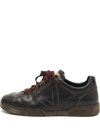 Louis Vuitton leather lace-up sneakers - Black