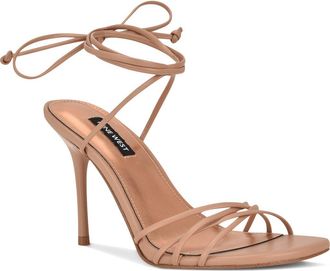Nine West Opela Ankle Wrap Sandal in Light Natural at Nordstrom, Size 6.5