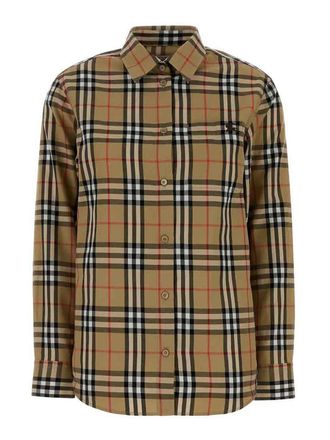 Burberry Embroidered Check-Pattern Shirt
