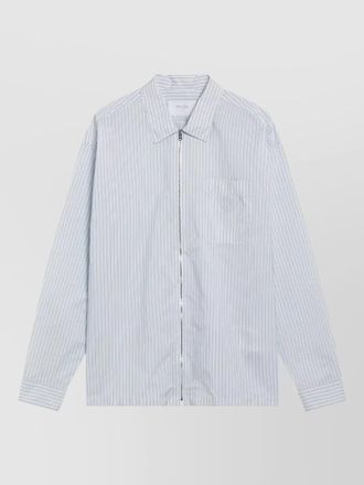 Prada striped shirt point collar buttoned cuffs pocket