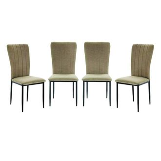 Calicosy Lote de 4 sillas de tela con patas de metal l43 cm - verde