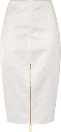 Elisabetta Franchi Midi Skirts, female, Beige, Size: L Skirt in taffeta fabric with ostrich print