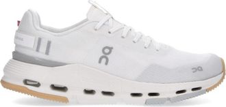 On White Flexible Design Gum Sole Sneakers