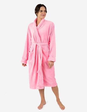 Leveret Womens Fleece Robe in Light Pink at Nordstrom, Size X-Large