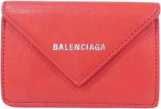 Balenciaga Pre-owned Wallets, male, Red, Size: ONE SIZE Pre-owned Paper Mini Wallet Calf Wallet