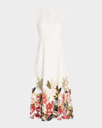 Adam Lippes Eloise Floral Print Cotton Twill Dress