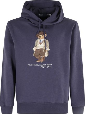 Polo Ralph Lauren Hoodies & sweatvesten, Heren, Blauw, XL, Blauwe hoodie met teddybeerprint