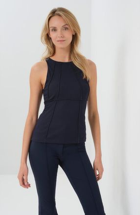 Anatomie Callie Rib Halter Top with Seam Shaping in Navy at Nordstrom, Size X-Small