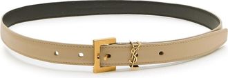 Saint Laurent Logo Leather Belt - Beige - 100 (UK18 / Xxl)