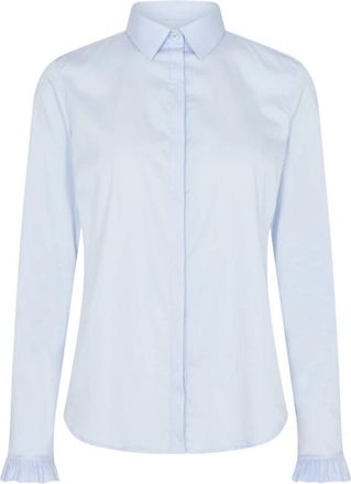 Mos Mosh Mattie Flip Shirt - Dames - Overhemden - Blauw - S - Katoen - Overhemden