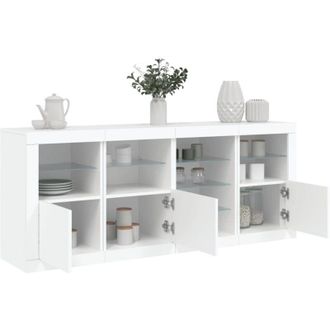 vidaXL Credenza con Luci led Bianca 164x37x67 cm - Vidaxl
