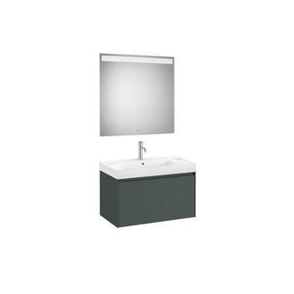 Roca Mueble Lavabo Centrado 800x460 Ona Standard 1 Caj&oacute;n + Espejo Verde Mate