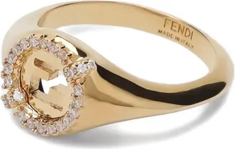 Fendi Anello EverRound con logo - Oro