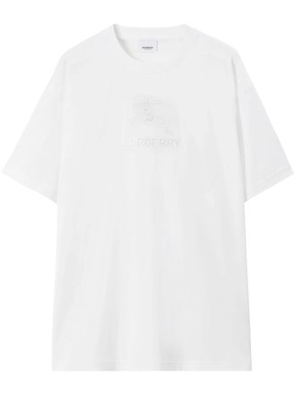 Burberry Mens EKD Logo Embroidered T-Shirt in White - Size Small
