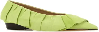 J.W.Anderson Womens Ballerina Green Split Goat Suede