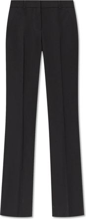 Alexander McQueen Gekreukelde broek - Dames - Straight fit broeken - Zwart - XS - Wol - Broeken