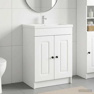 vidaXL Vidaxl Mobiletto Da Bagno Sotto Il Lavello Bianco 56 X 37,5 X 81