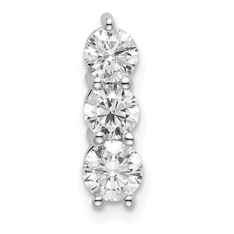 Diamond2Deal 14K White Gold Lab Grown Diamond 3-stone Pendant (0.75ct, VS, G-H)