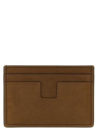 Tom Ford Calfskin Leather Card Case - Brown