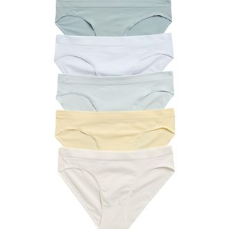 Nordstrom Rack Everyday Assorted 5-Pack Bikinis in Blue Ancient Multi at Nordstrom Rack, Size X-Small