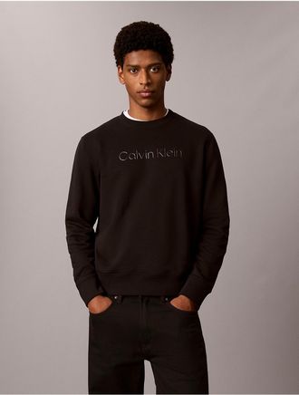 Calvin Klein Jeans Calvin Klein Mens Fleece Standard Logo Sweatshirt - Black - 2XL