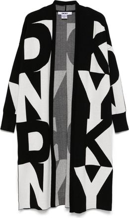 DKNY logo-print cardigan - Black