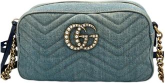 Gucci Pre-owned Canvas gucci-bags - Dames - Vintage Schoudertas - Blauw - ONE Size - Vintage