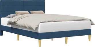 vidaXL Estructura De Cama Con Cabecera Azul 120 X 190 Cm Tela Vidaxl