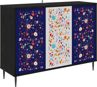 vidaXL Aparador Mainz Roble Negro 102 X 33 X 76 Cm Vidaxl