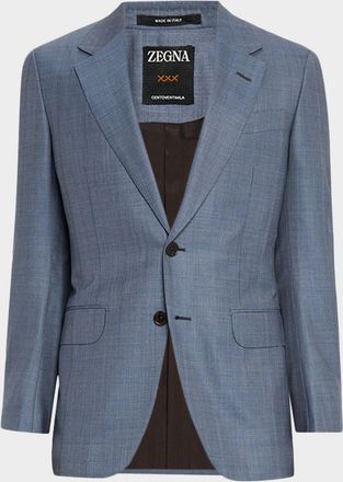 Ermenegildo Zegna Mens Centoventimila Wool Sharkskin Suit