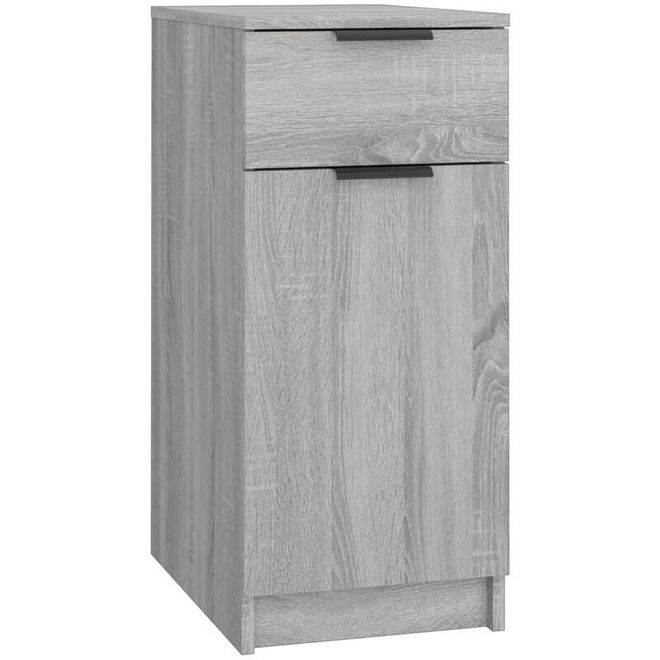 Armoire à Roulettes En Bois D'ingénierie Gris Béton - 60x48x81 Cm, 4 Roues (dont 2 Freinées) - Rangement Classeur/bureau