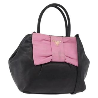 Prada Pre-owned Vintage Leren Handtas - Dames - Pre-owned - Zwart - Maat: ONE Size Leer
