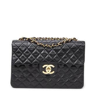 Chanel Pre-owned Womens Maxi Jumbo XL Flap Shoulder bag - Black - One Size