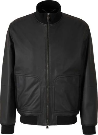 Canali high-collar jacket - Black